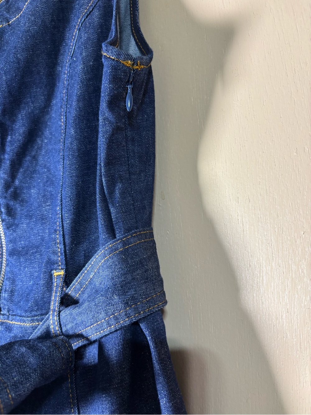 Boden Sleeveless Denim Belted Maxi Dress - Indigo - Picture 5 of 7